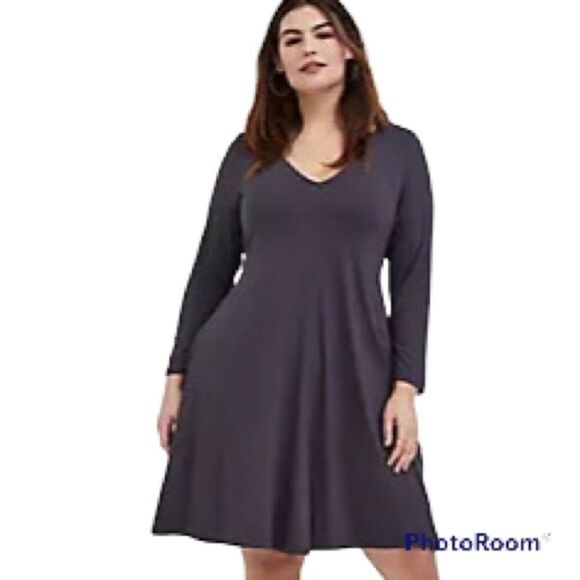 NWT Torrid Mini Jersey Trapeze Dress in Gray - Picture 1 of 10